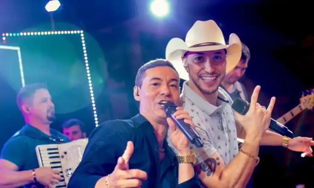 Tato e Júnior com o público